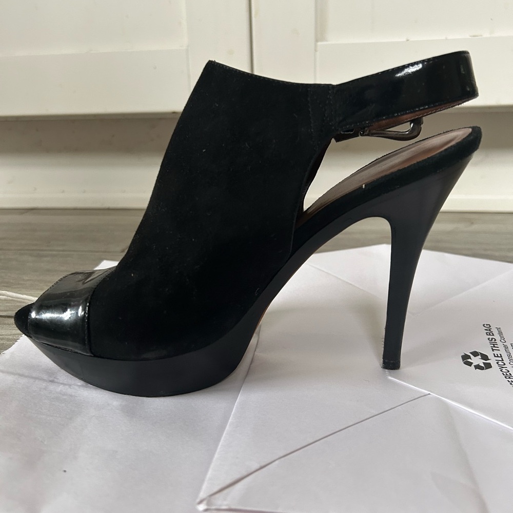 Donald J. Pliner Black Open-Toe Heels